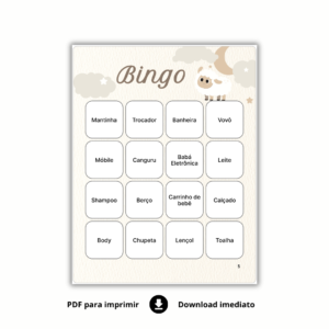 Bingo Chá De Bebê Para Baixar - OVELHINHA