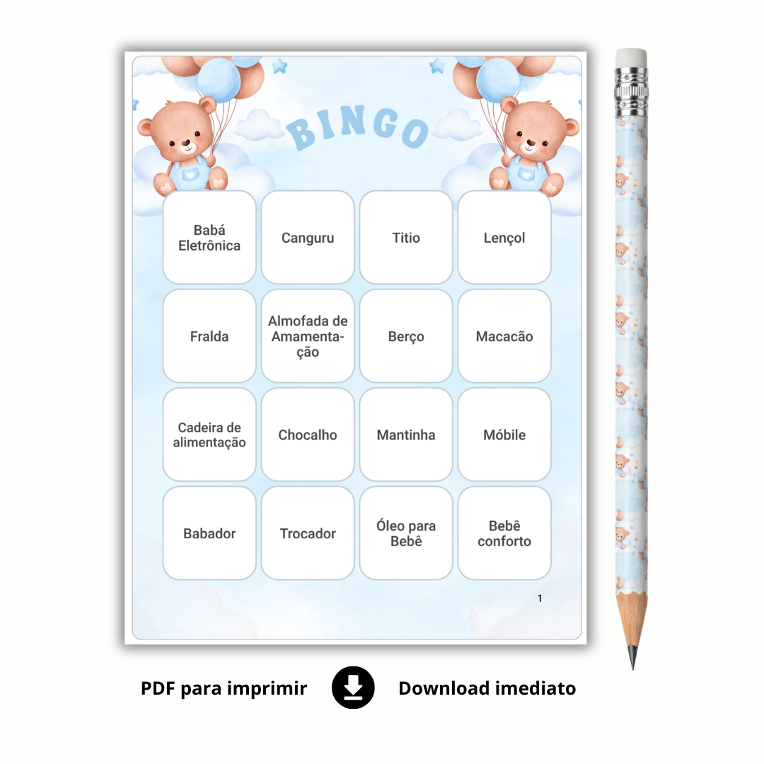 Bingo Chá De Bebê Menino