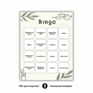 Bingo Chá De Panela / Chá de Cozinha Para Baixar - (VERDE)