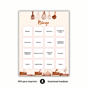 Bingo Chá De Panela / Chá de Cozinha Para Baixar - (ITENS)