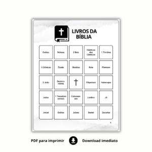 Bingo de Livros da Bíblia - 150 Cartelas