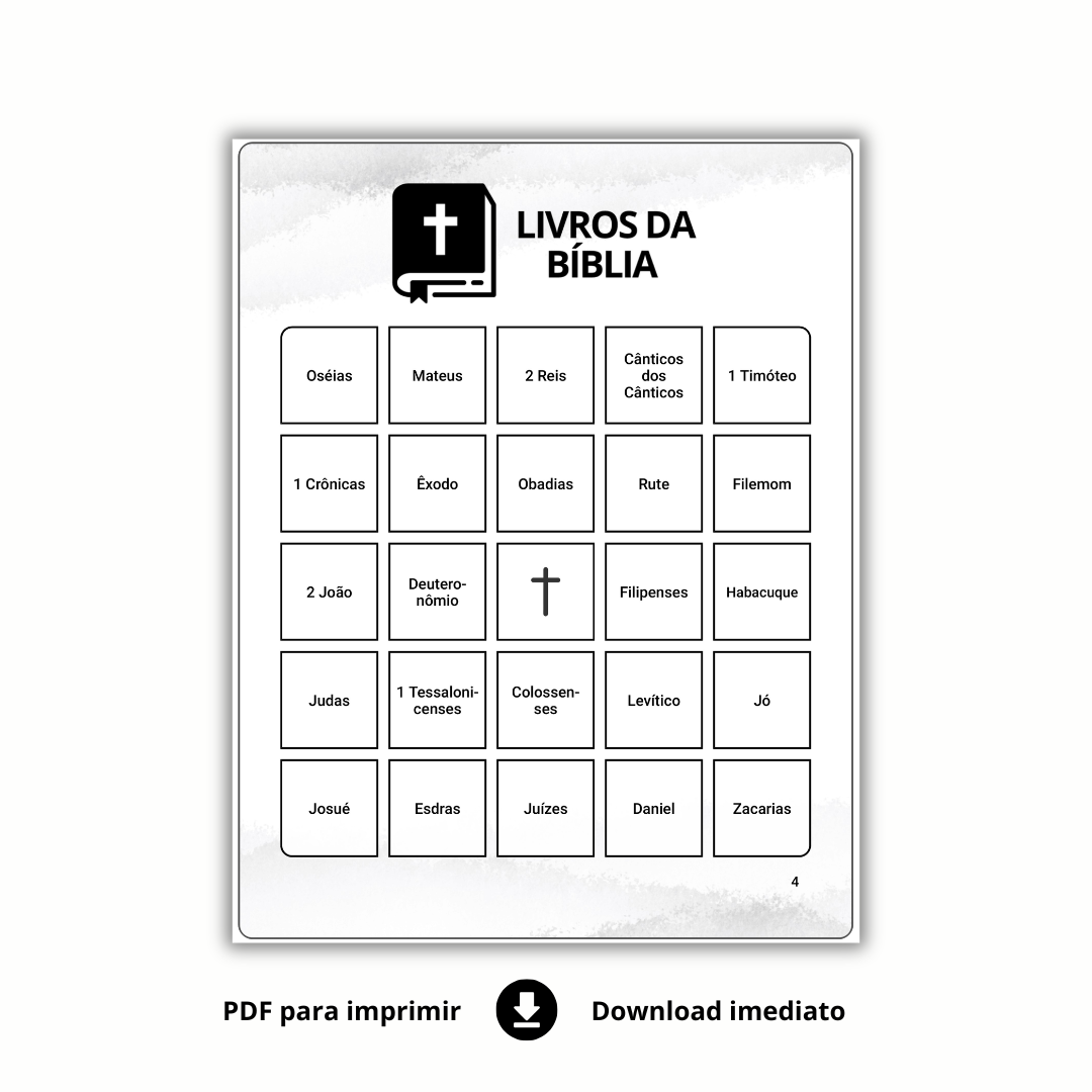 Bingo de Livros da Bíblia - 150 Cartelas