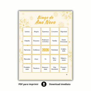Bingo de Ano Novo - Palavras