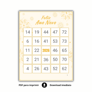 Bingo de Ano Novo - Números - 150 cartelas