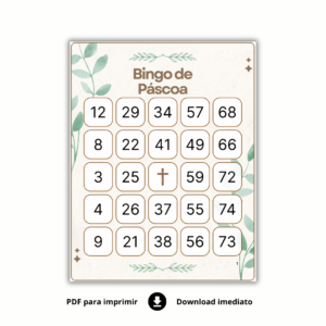 Bingo de Páscoa para Baixar - 120 cartelas
