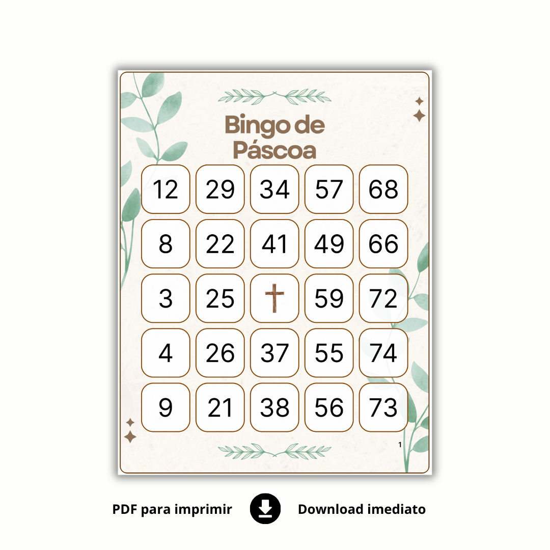 Bingo de Páscoa para Baixar - 120 cartelas