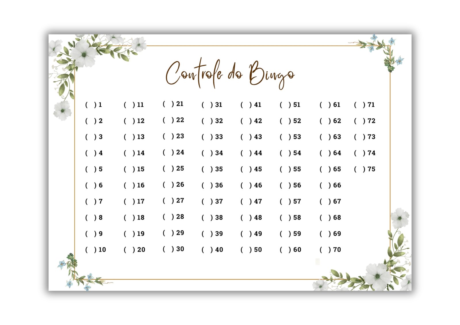 Bingo de Casamento - FLORES BRANCAS - 150 cartelas 5 Bingo de Casamento - FLORES BRANCAS - 150 cartelas - Imagem 5