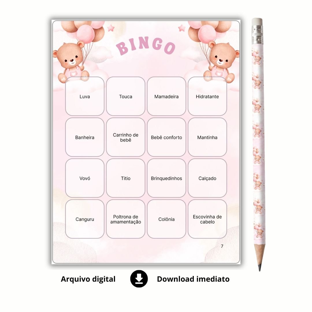 Bingo chá de bebe menina